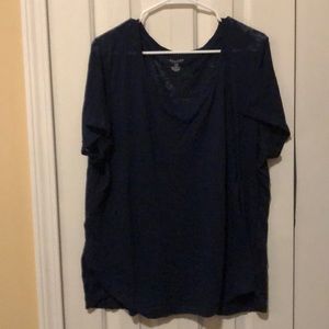 Navy Blue Scoop Neck Shirt
